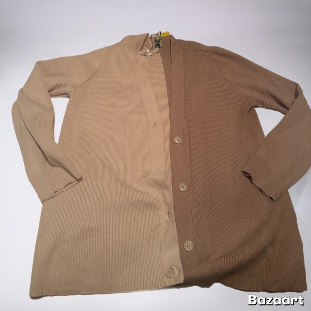 ann klein two tone cardigan tan